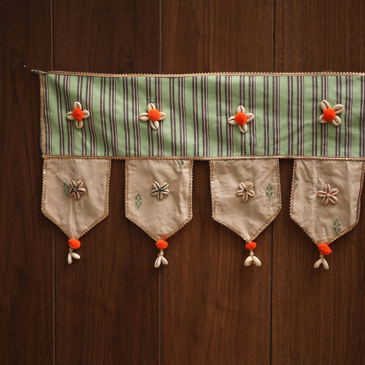 Handmade fabric toran for festive decor 114 - handcrafted