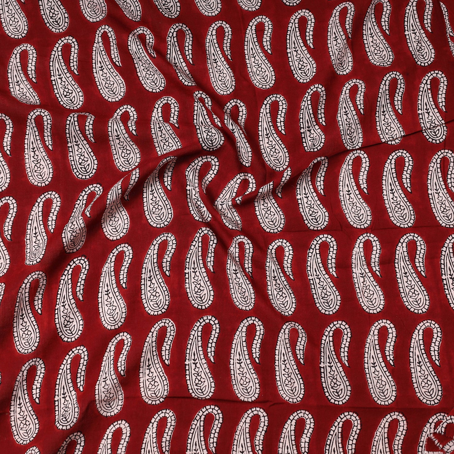 Red - Bagh Block Printed Cotton Precut Fabric (1.5 meter) 61