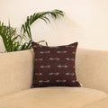 Brown - Pochampally Ikat Cushion Cover 10