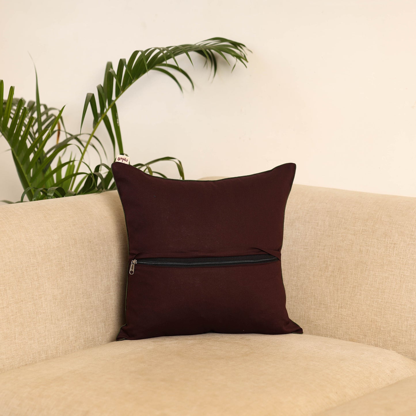 Brown - Pochampally Ikat Cushion Cover 10