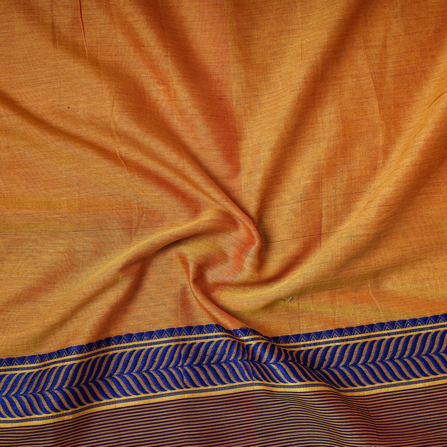 Blue - Traditional Maheshwari Silk Handloom Precut Fabric (2 Meter)