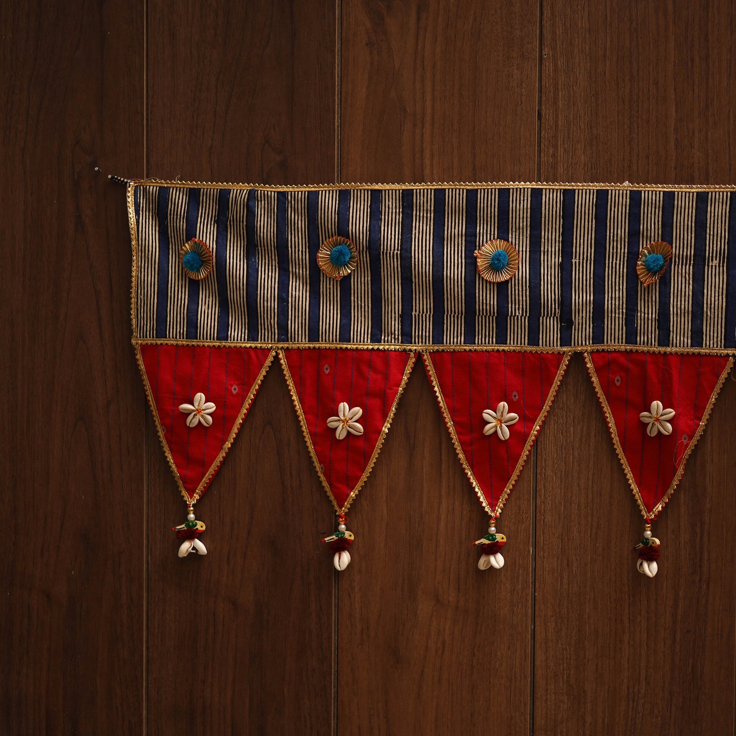 Handmade fabric toran for festive decor 117 - handcrafted