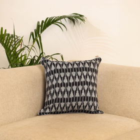 Black - Pochampally Ikat Cushion Cover 12