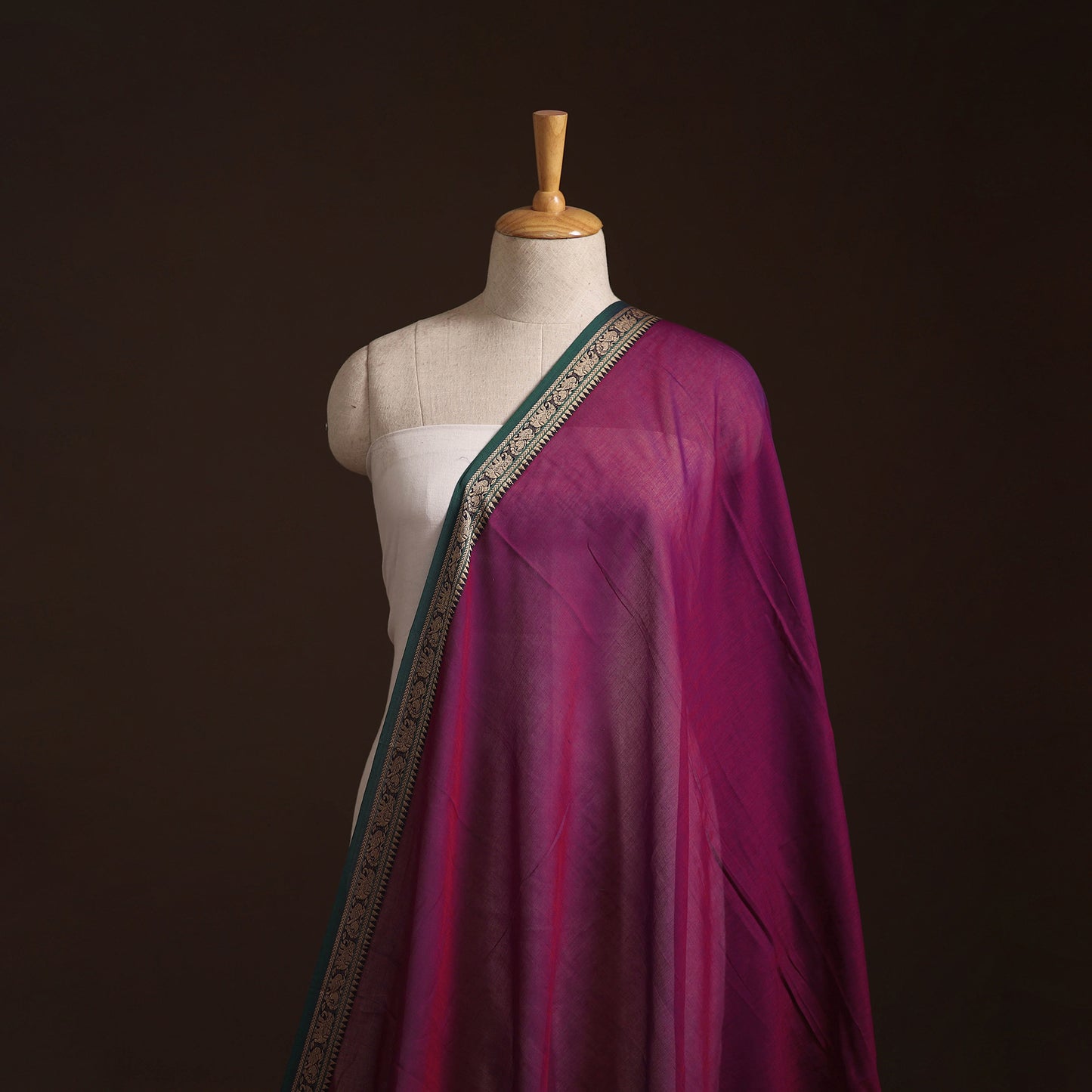 Dharwad Cotton Plain Fabric with Thread Border 09