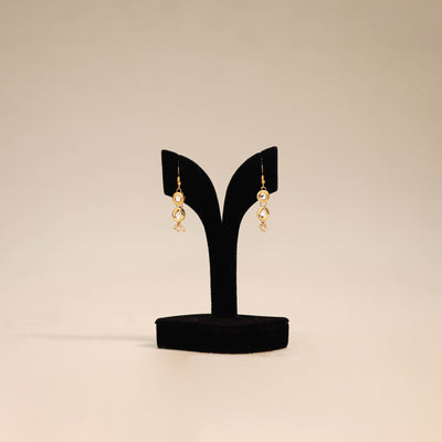 Yellow - handmade kundan work earrings 91 - handcrafted