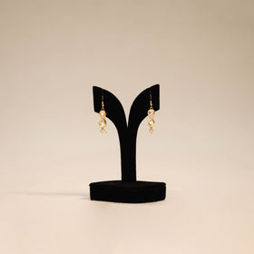 Yellow - handmade kundan work earrings 91 - handcrafted