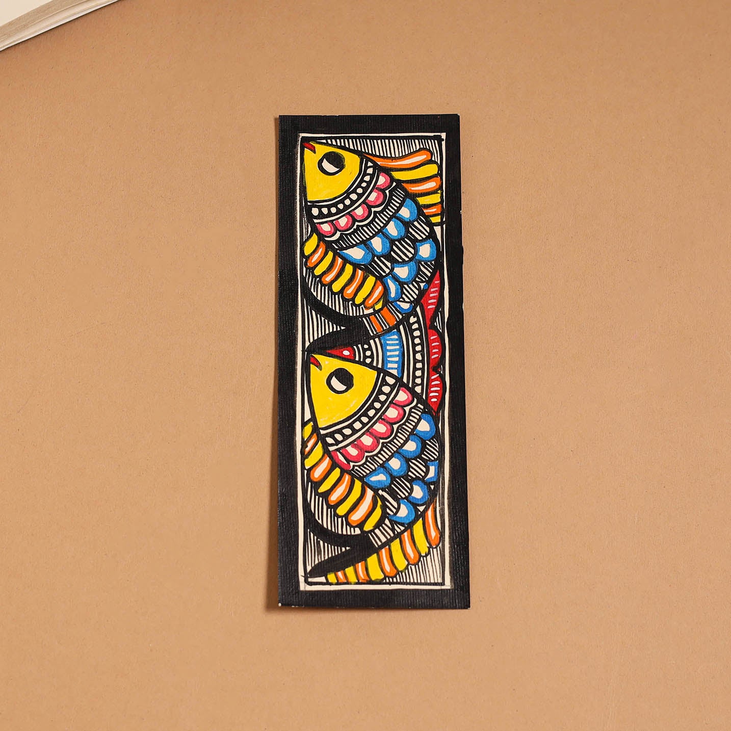 Madhubani handpainted bookmark (7 x 2 in) 09 - handcrafted