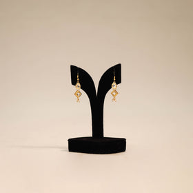 Yellow - handmade kundan work earrings 92 - handcrafted