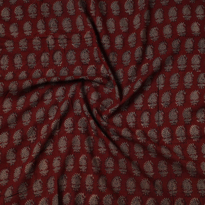 Red - Bagh Block Printed Cotton Precut Fabric (0.8 meter) 67