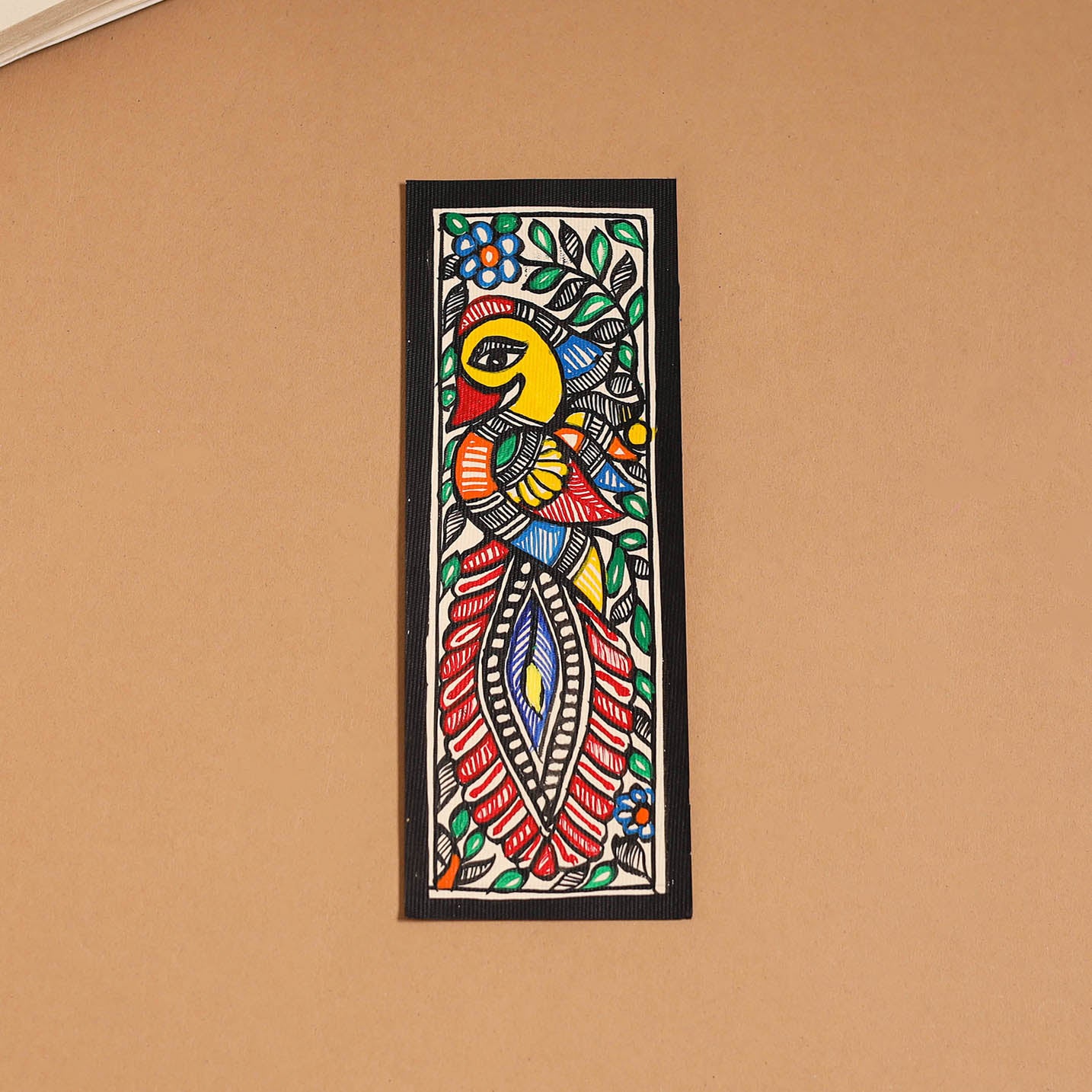 Madhubani handpainted bookmark (7 x 2 in) 11 - handcrafted