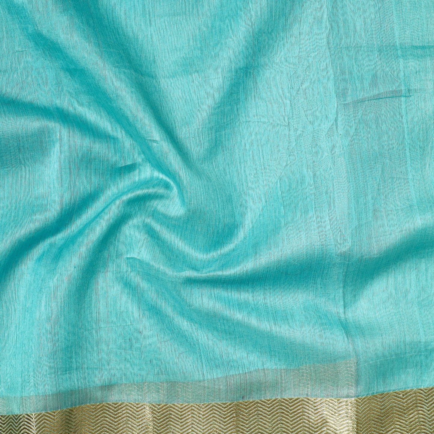Blue - Traditional Maheshwari Silk Handloom Precut Fabric (1 Meter)