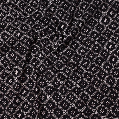 Black - Bagh Block Printed Cotton Precut Fabric (1.6 meter) 69
