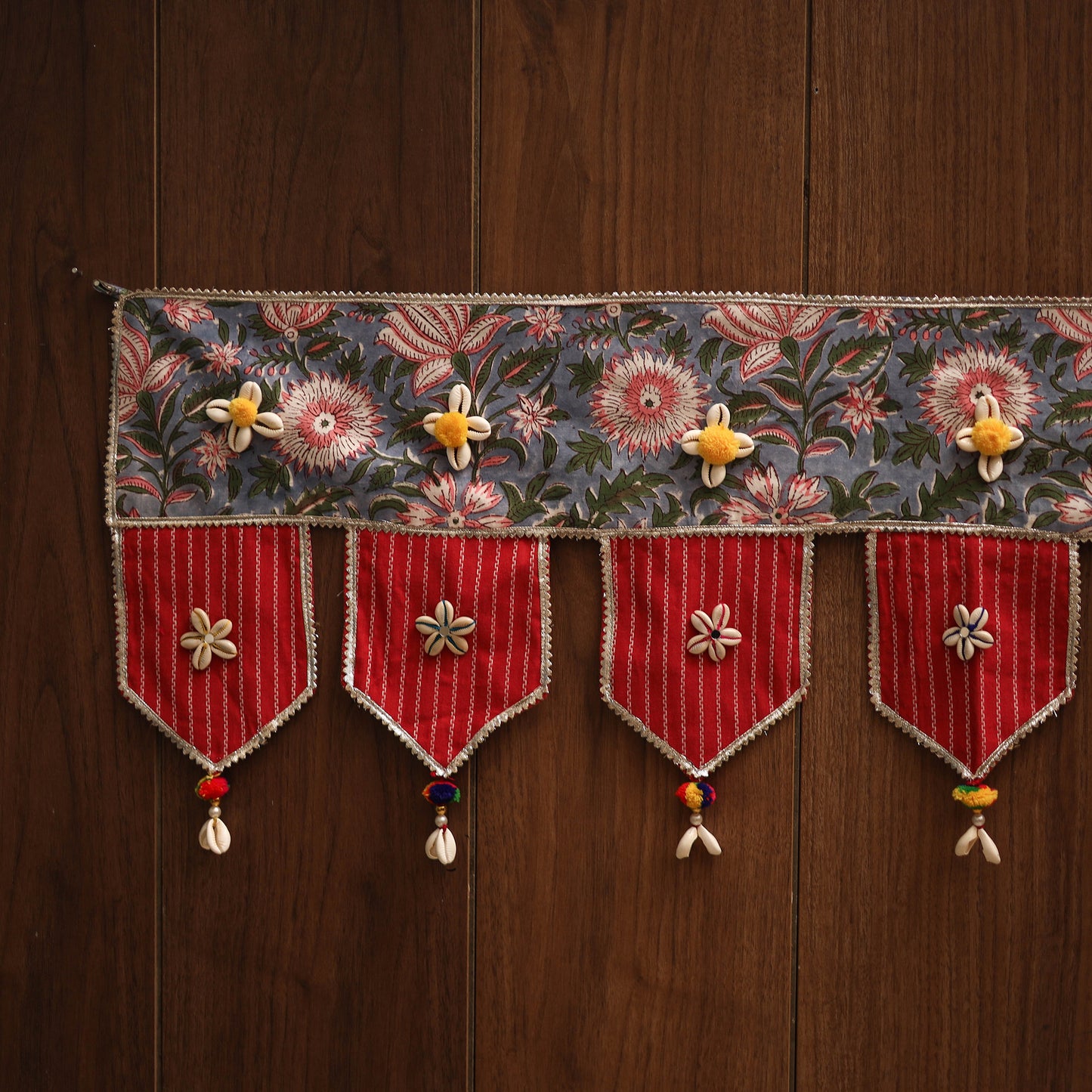 Handmade fabric toran for festive decor 120 - handcrafted