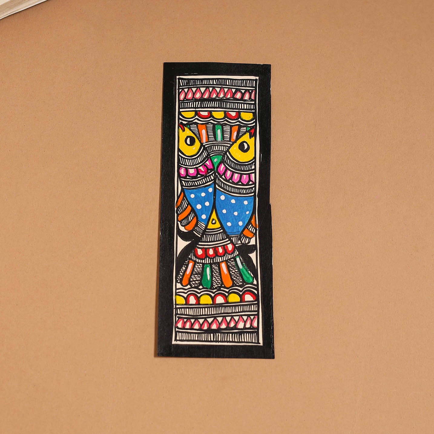 Madhubani handpainted bookmark (7 x 2 in) 18 - handcrafted