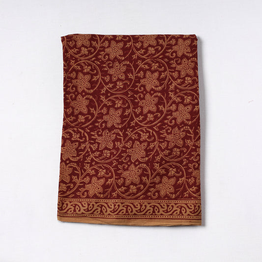 Brown - Bagh Block Printed Cotton Precut Fabric (2 meter) 72