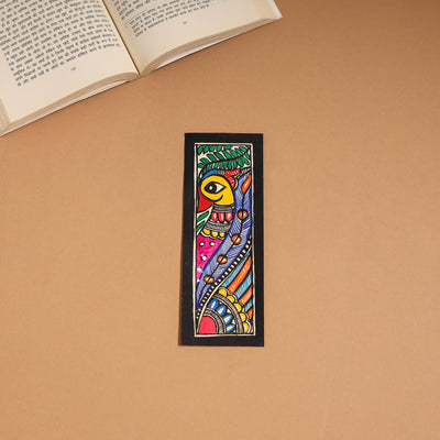 Madhubani handpainted bookmark (7 x 2 in) 19 - handcrafted