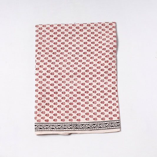 White - Bagh Block Printed Cotton Precut Fabric (0.7 meter) 73