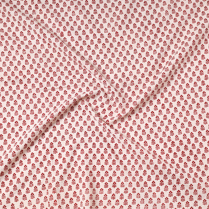 White - Bagh Block Printed Cotton Precut Fabric (0.7 meter) 73