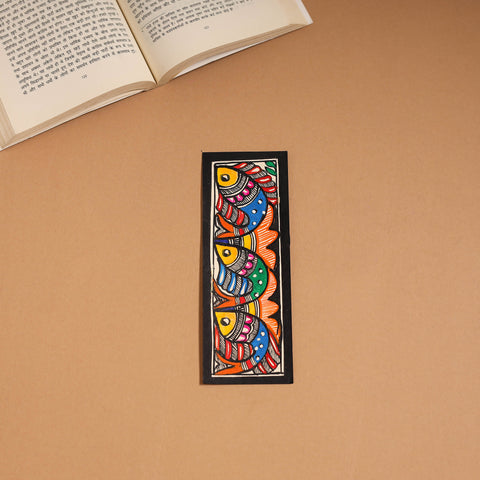 Madhubani handpainted bookmark (7 x 2 in) 22 - handcrafted