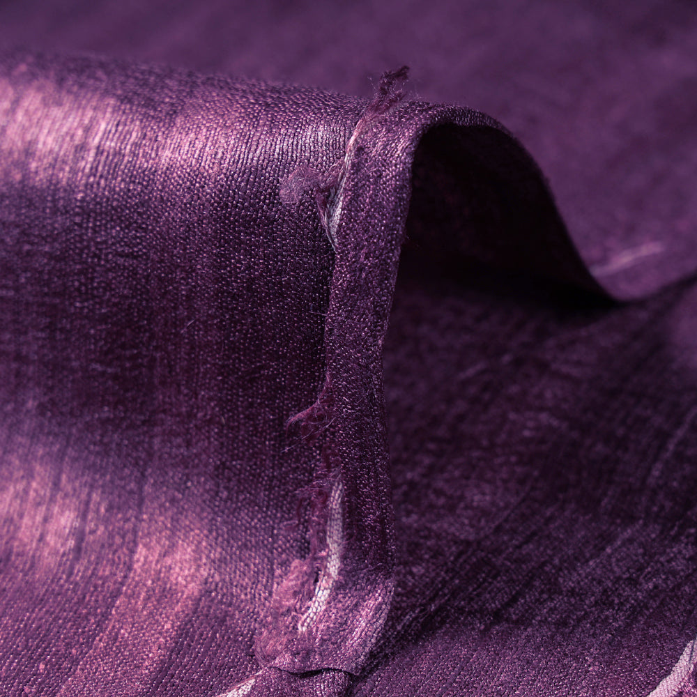 Purple - Onion Pink - Vidarbha Handloom Pure Tussar x Ghicha Silk Fabric