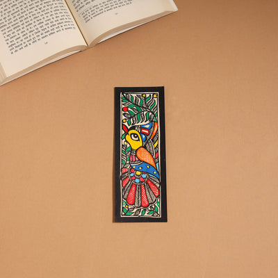 Madhubani handpainted bookmark (7 x 2 in) 24 - handcrafted