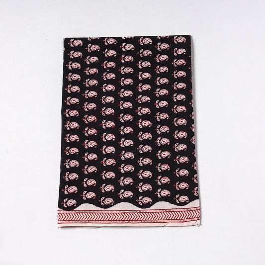 Black - Bagh Block Printed Cotton Precut Fabric (0.8 meter) 77