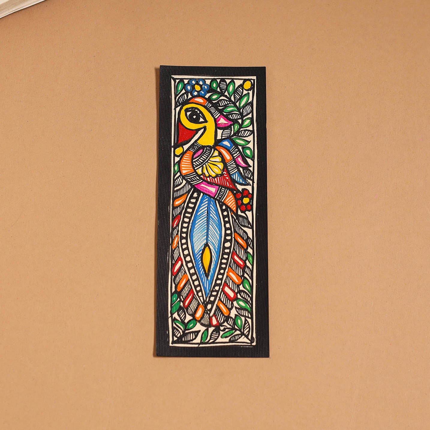 Madhubani handpainted bookmark (7 x 2 in) 31 - handcrafted