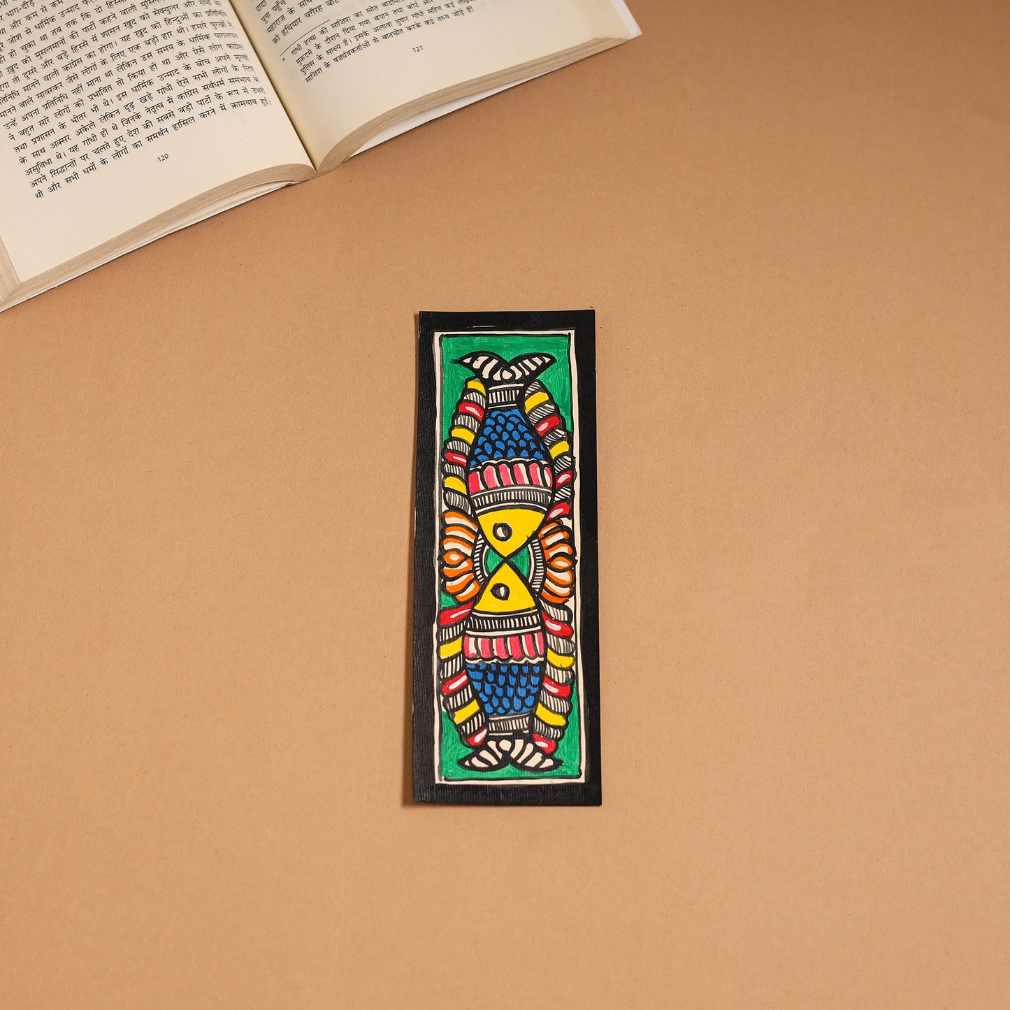 Madhubani handpainted bookmark (7 x 2 in) 34 - handcrafted