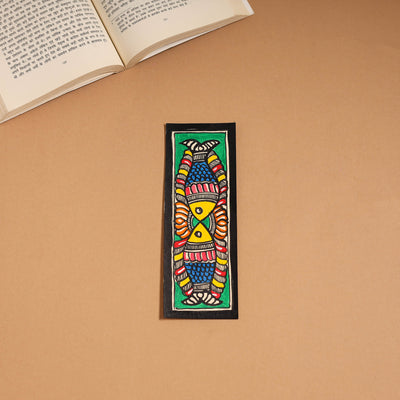 Madhubani handpainted bookmark (7 x 2 in) 34 - handcrafted