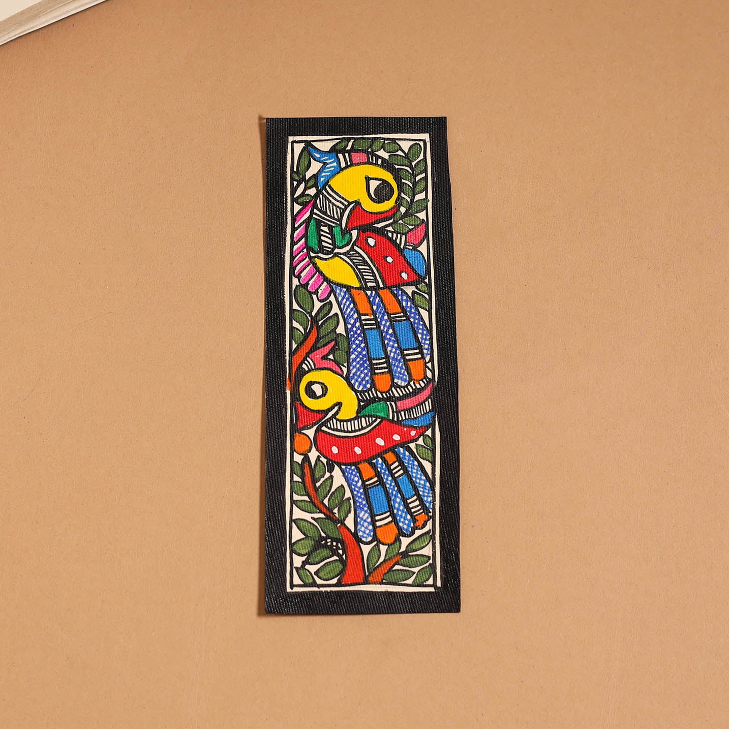 Madhubani handpainted bookmark (7 x 2 in) 36 - handcrafted