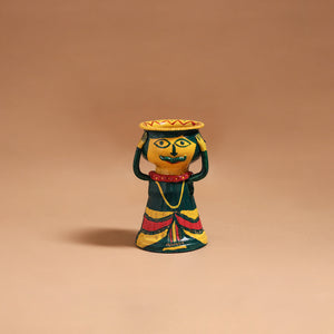 Man - Handpainted Manjusha Art Terracotta Doll Candle Stand for Home Decor 01