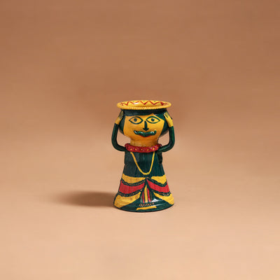 Man - Handpainted Manjusha Art Terracotta Doll Candle Stand for Home Decor 01