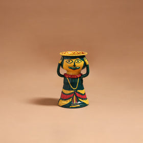 Man - Handpainted Manjusha Art Terracotta Doll Candle Stand for Home Decor 01