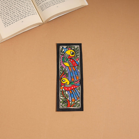 Madhubani handpainted bookmark (7 x 2 in) 36 - handcrafted
