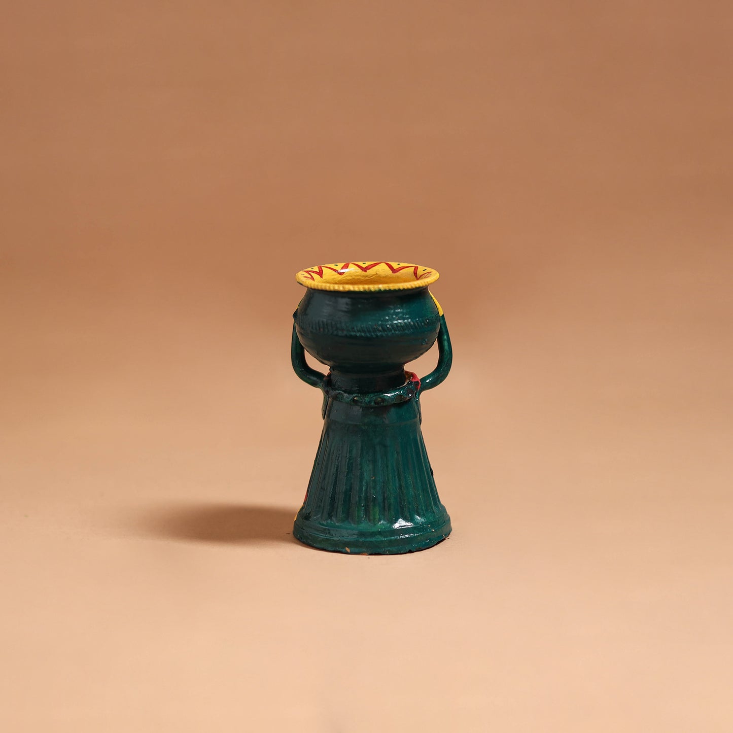 Man - Handpainted Manjusha Art Terracotta Doll Candle Stand for Home Decor 01