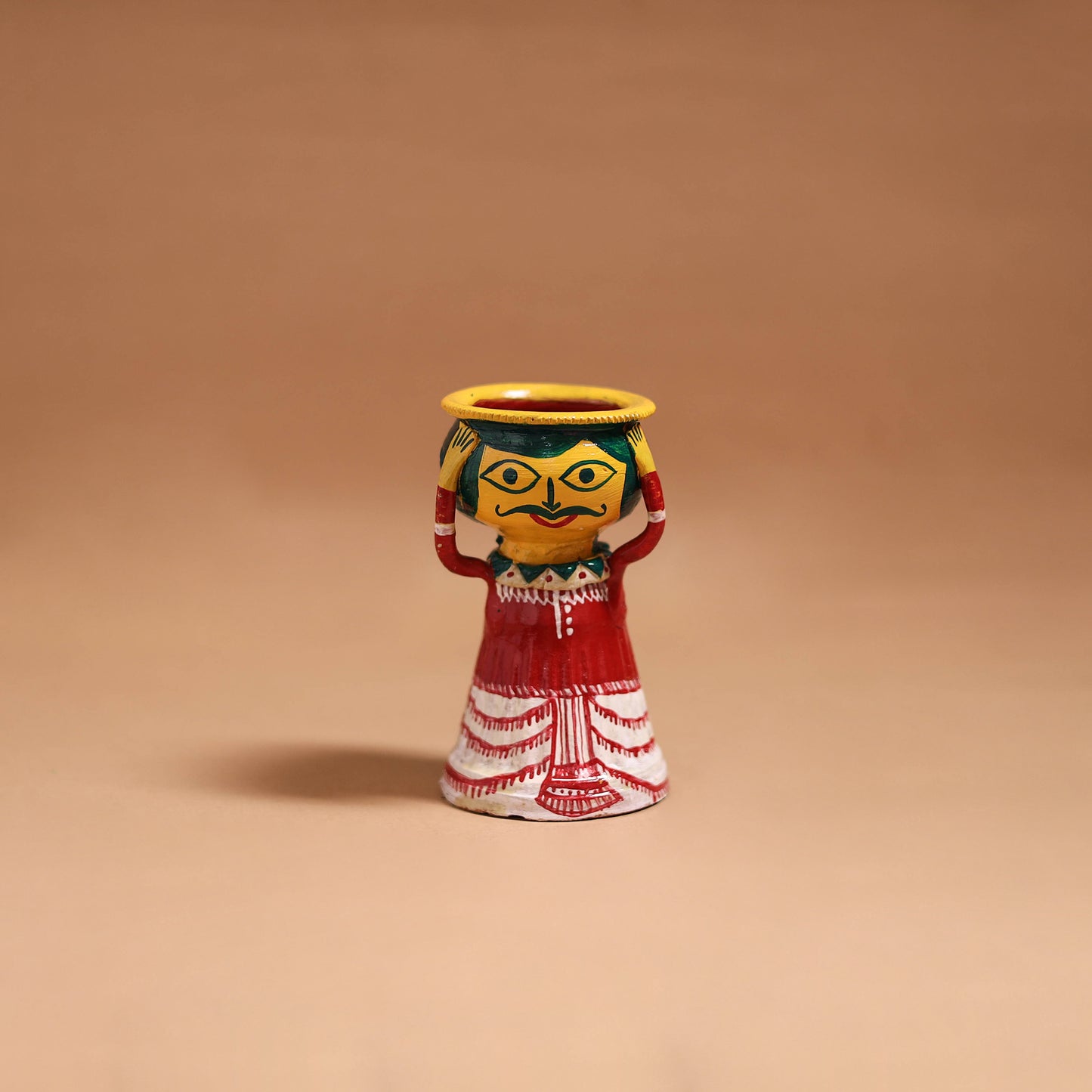 Man - Handpainted Manjusha Art Terracotta Doll Candle Stand for Home Decor 02