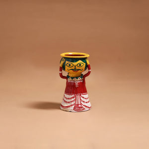 Man - Handpainted Manjusha Art Terracotta Doll Candle Stand for Home Decor 02