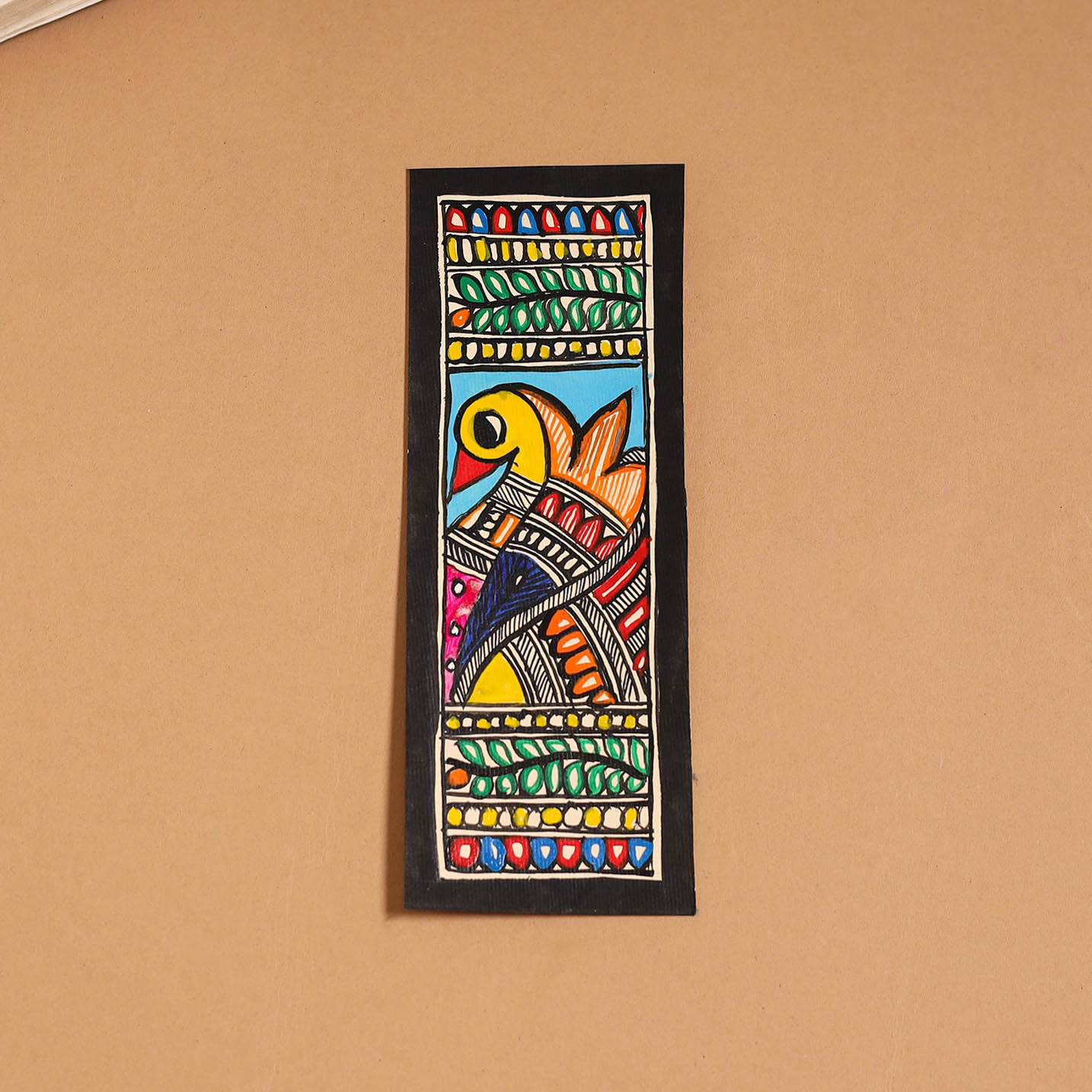 Madhubani handpainted bookmark (7 x 2 in) 43 - handcrafted