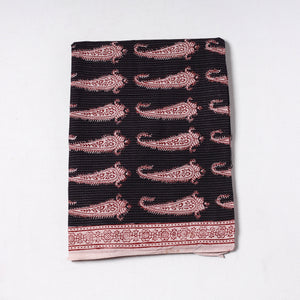 Black - Bagh Block Printed Kantha Style Cotton Precut Fabric (1.1 meter) 85