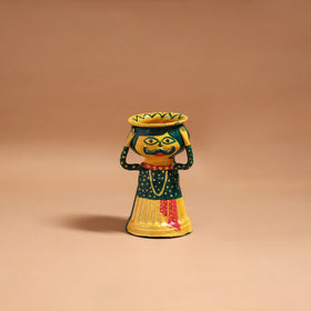 Man - Handpainted Manjusha Art Terracotta Doll Candle Stand for Home Decor 04