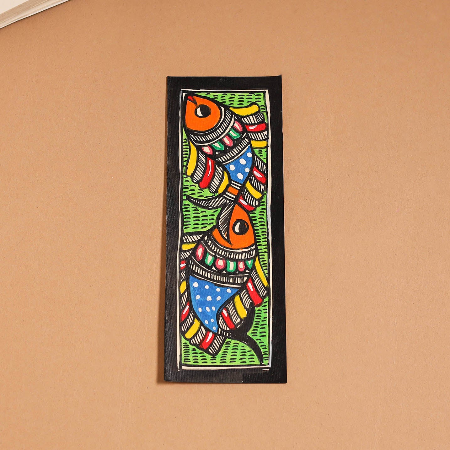 Madhubani handpainted bookmark (7 x 2 in) 47 - handcrafted