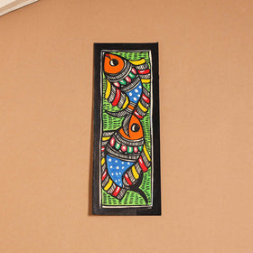 Madhubani handpainted bookmark (7 x 2 in) 47 - handcrafted