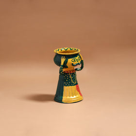 Man - Handpainted Manjusha Art Terracotta Doll Candle Stand for Home Decor 04