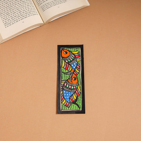 Madhubani handpainted bookmark (7 x 2 in) 47 - handcrafted