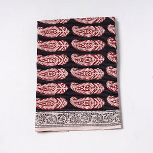 Black - Bagh Block Printed Kantha Style Cotton Precut Fabric (1.55 meter) 86