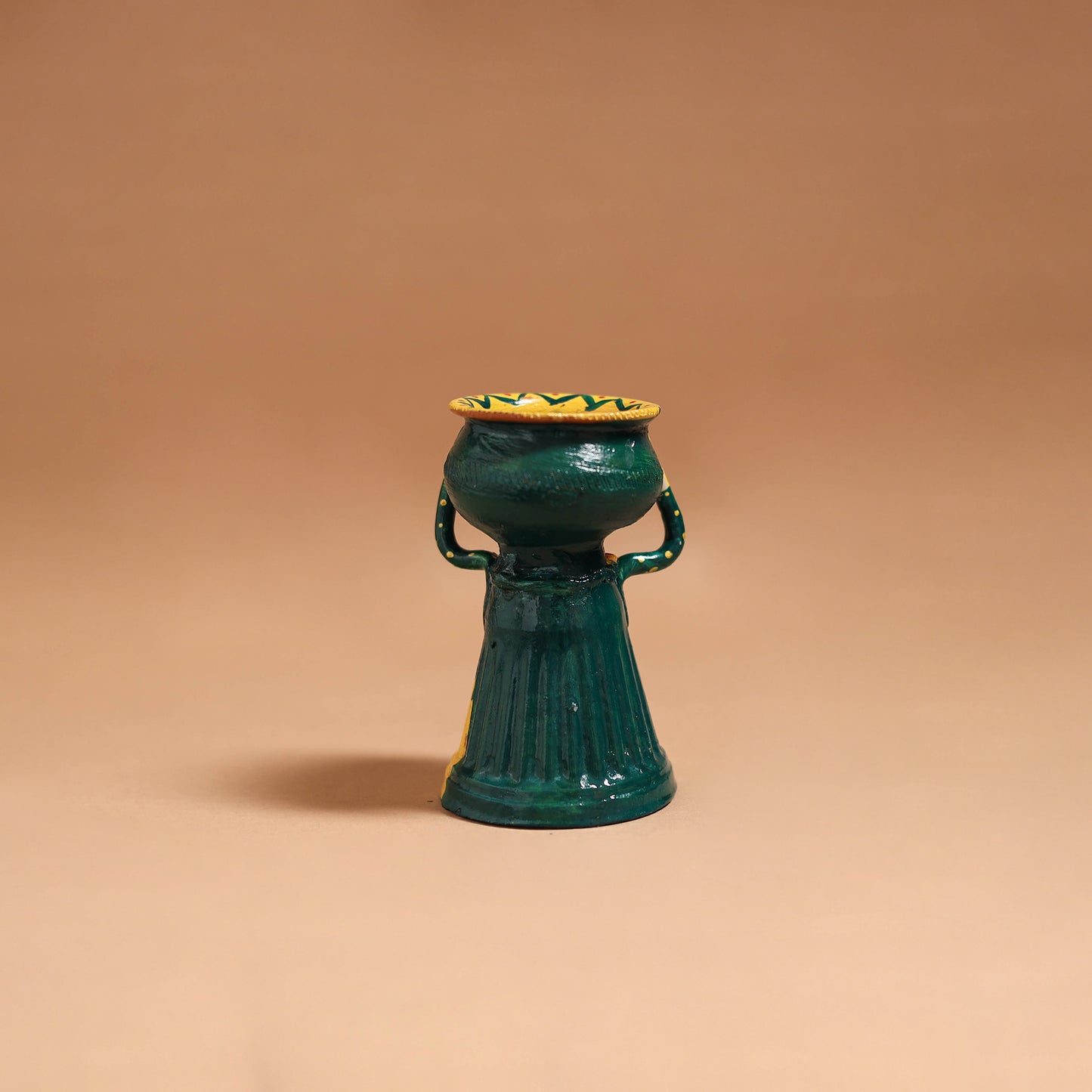 Man - Handpainted Manjusha Art Terracotta Doll Candle Stand for Home Decor 04
