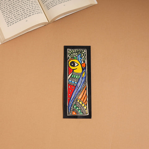 Madhubani handpainted bookmark (7 x 2 in) 48 - handcrafted