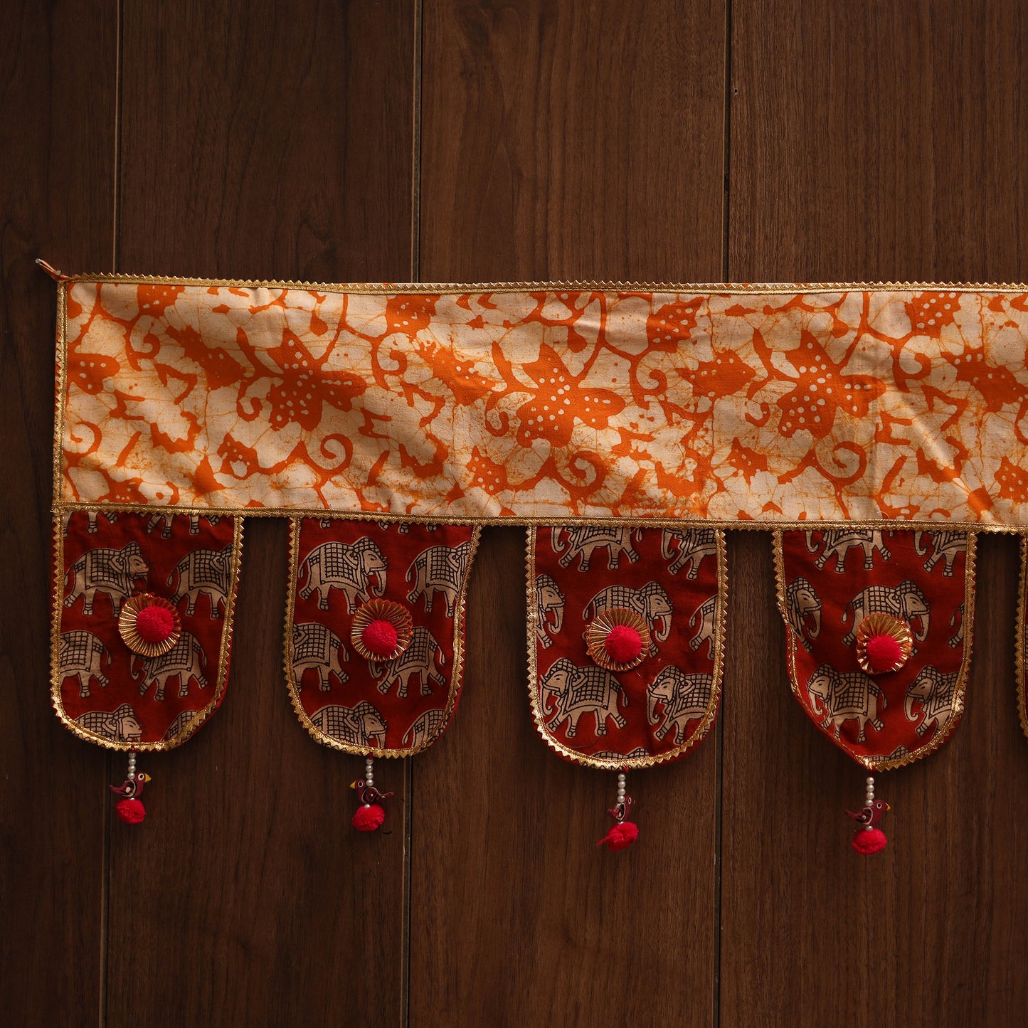 Handmade fabric toran for festive decor 132 - handcrafted