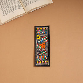 Madhubani handpainted bookmark (7 x 2 in) 50 - handcrafted