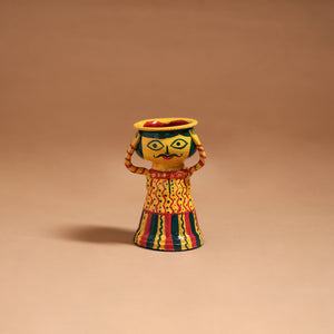 Man - Handpainted Manjusha Art Terracotta Doll Candle Stand for Home Decor 05